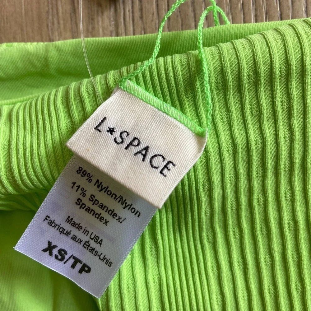 NWT L*Space Camacho Classic Bikini Bottom Ribbed Cucumber Green Womens Size XS